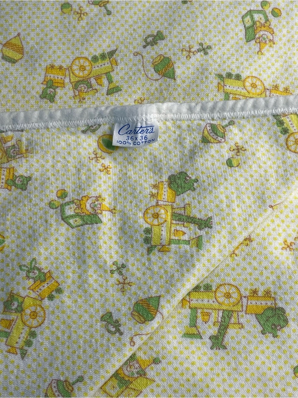 Vintage Carter's Baby Blanket Train Toy Lovey Security Replacement ✔️Size Flaws